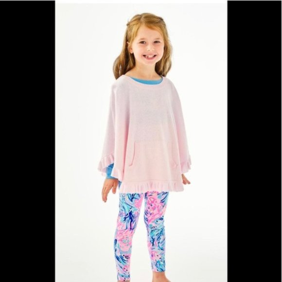Lilly Pulitzer Girls Frosted Pink Hani Poncho size medium NWT - Picture 2 of 8